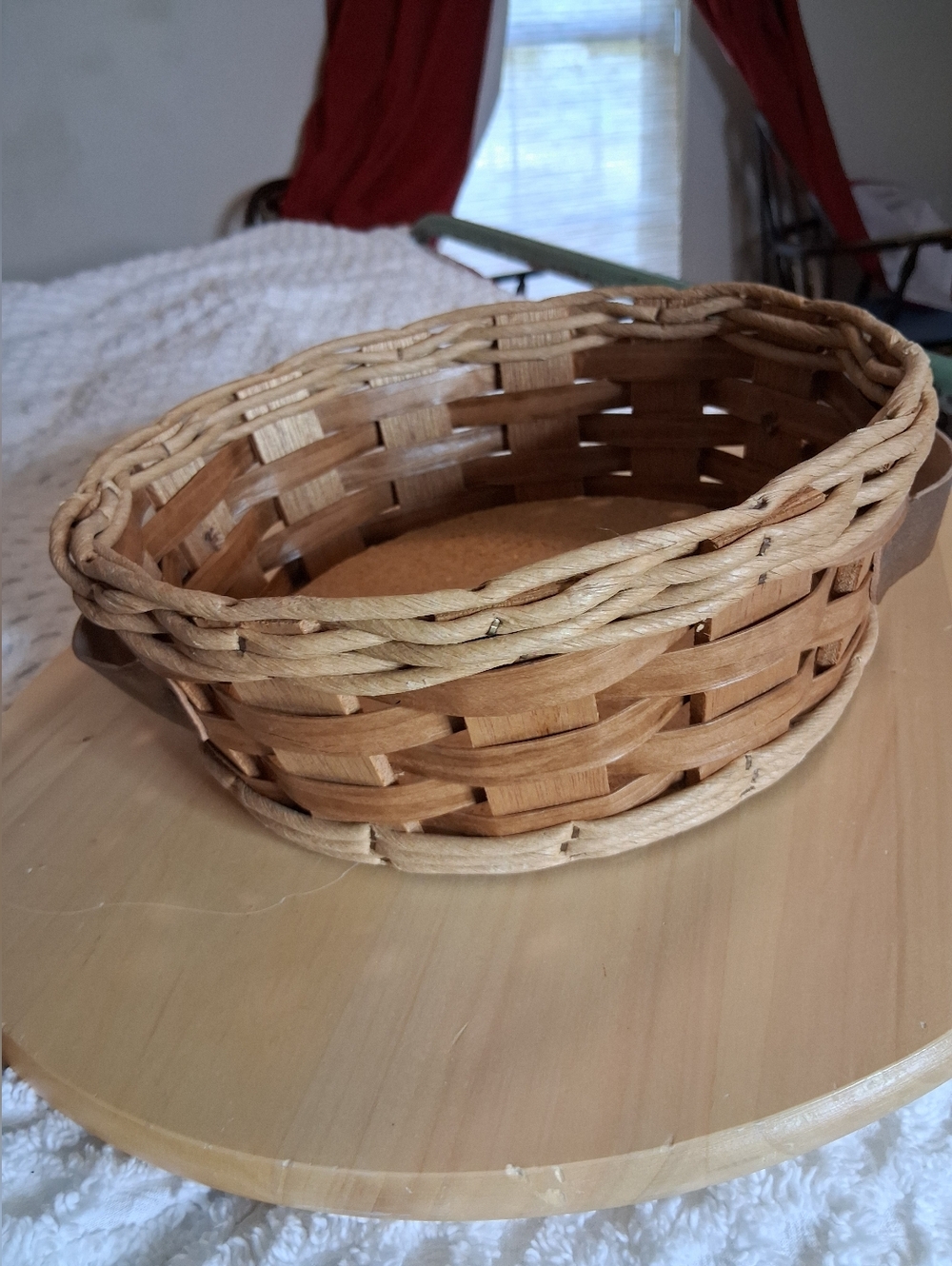 Made for Pyrex Handwoven Natural Brown Wicker Basket - Corning, NY USA 10 inch